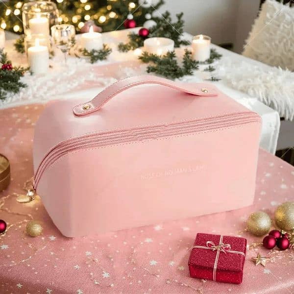 Elegant Faux Leather Travel Makeup Bag 2