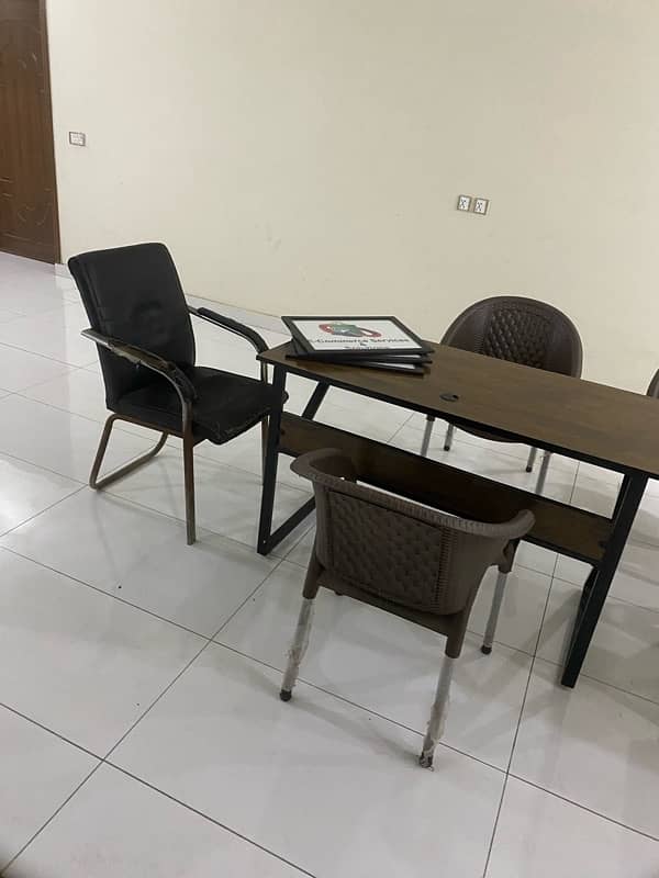 4 chairs 2 office table 12