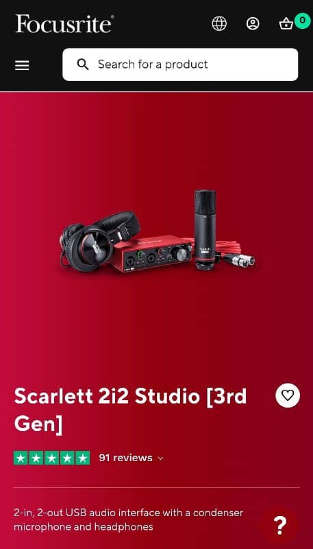 Focusrite Scarlett 2i2 Studio Bundle ( 3rd gen ) Audio Interface 0