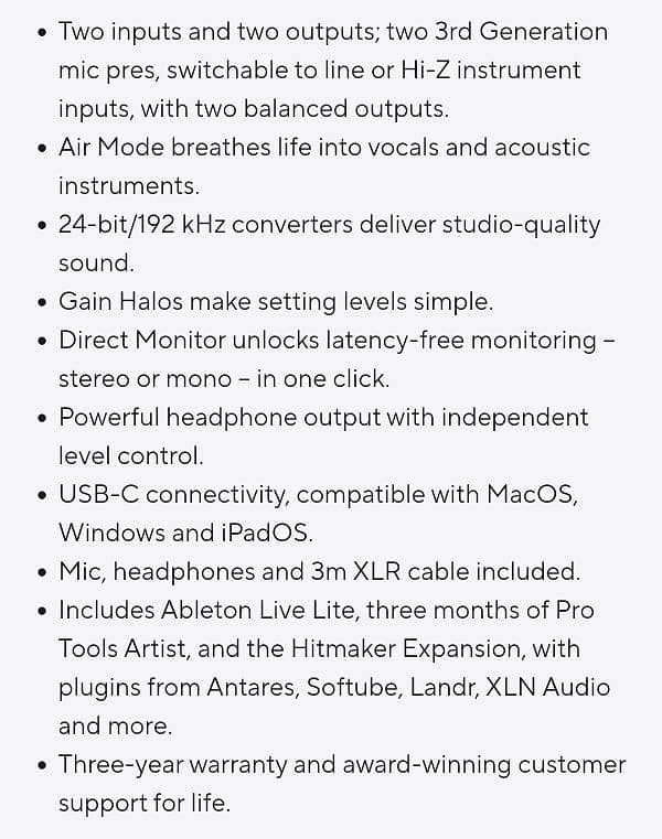 Focusrite Scarlett 2i2 Studio Bundle ( 3rd gen ) Audio Interface 4