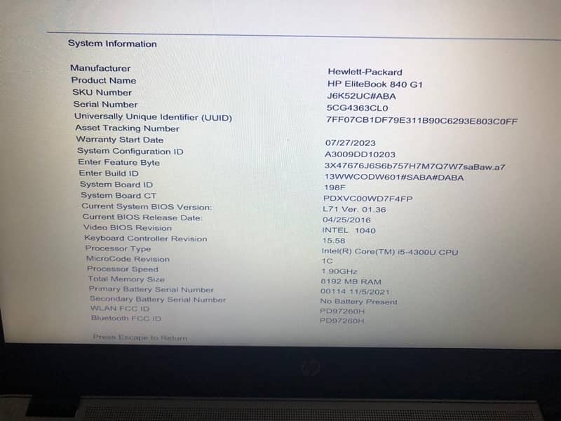 Hp Elitebook 840 G1- urgent sell 11