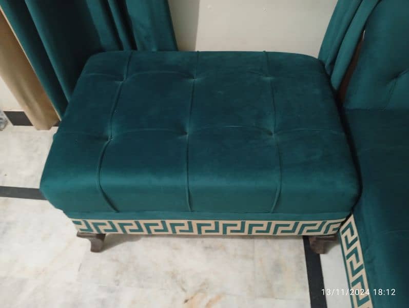 L Shape Sofa set with Dewan puffy and center table 1