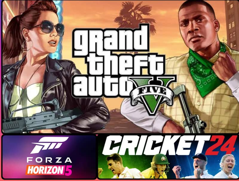 GTA 5/FORZA HORIZON 5/CRICKET 24 PC GAMES INSTALL KRWAYE ALL OVER PAK 0