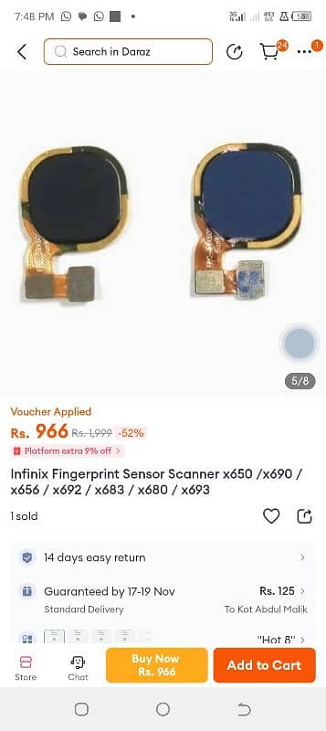 Infinix X627 Smart 3 Plus / X650 / X655C Fingerprint Sensor (B721) 1