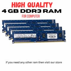 4 Gb DDR 3 Ram For Computers 1600mhz, 1333mhz For DDR3 Supported PC