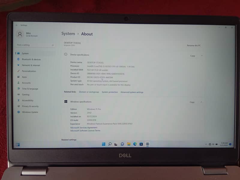 Dell Inspiron 15 5593 - 10th Gen i5 Laptop with 16GB RAM & 256gb ssd 1