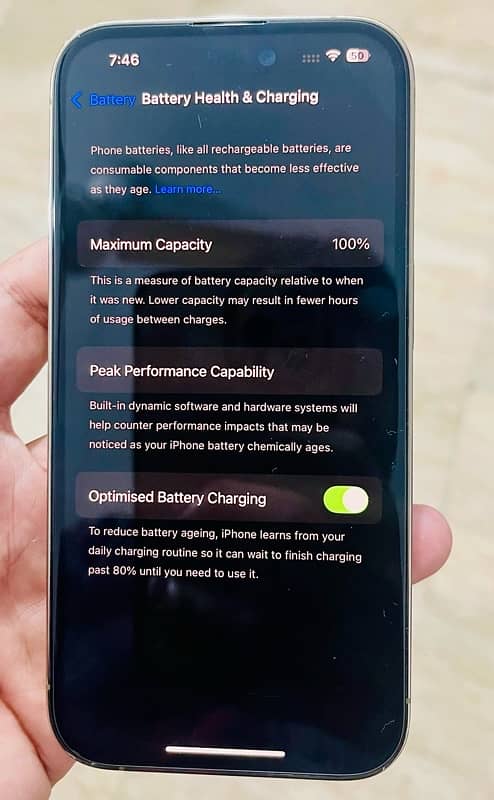 iphone 14 pro 128gb 100% battery FU 7