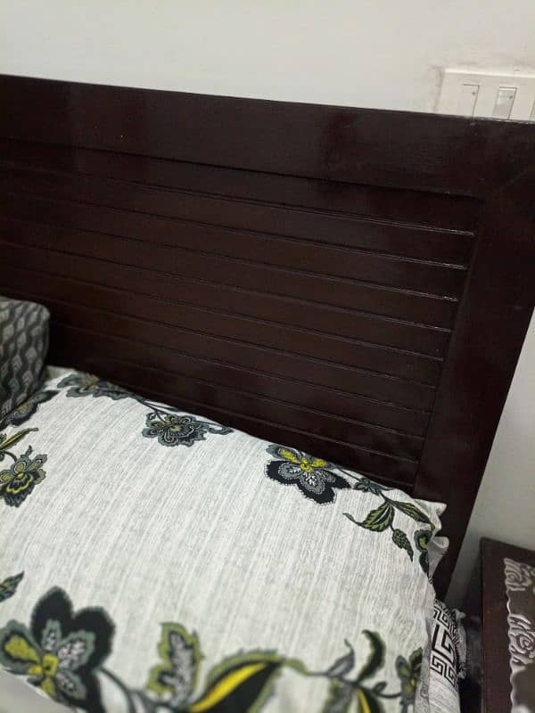 King size bed with side tables and dressing table without mattress. 4