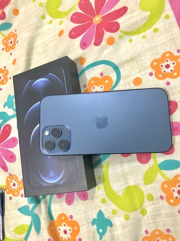 iPhone 12 pro max 256GB Pacific Blue PTA approved 0