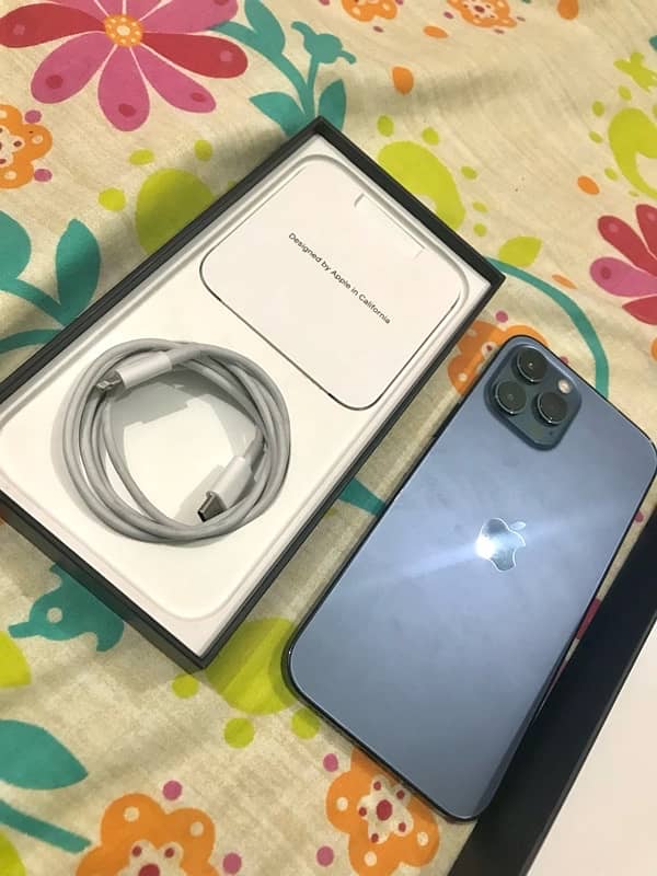 iPhone 12 pro max 256GB Pacific Blue PTA approved 1