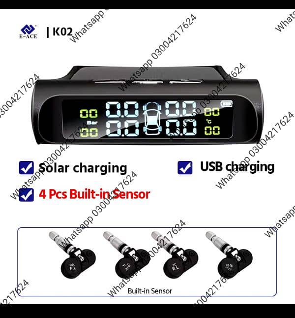 Solar TPMS build in internal Car Tire Monitor Tire Pressure Sen 2