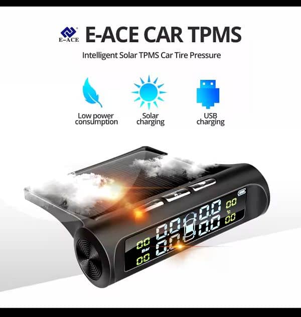 Solar TPMS build in internal Car Tire Monitor Tire Pressure Sen 4