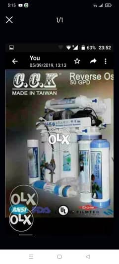 CCK  RO Reverse osmosis water filter system 5 Stage made in Taiwan