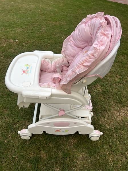 Excellent Condition Baby Dinning/ Rocker/ Cot Chair with swing 2