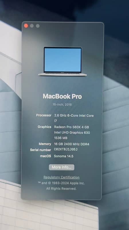 Macbook Pro 2018 4gb graphic card 15inch 7