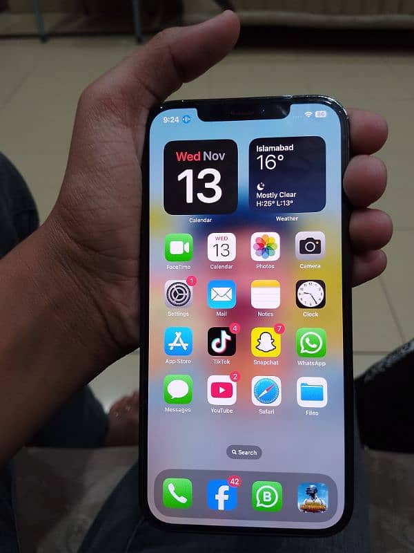 I phone 12pro max JV 10/8 condition water pack blue color 128GB 2