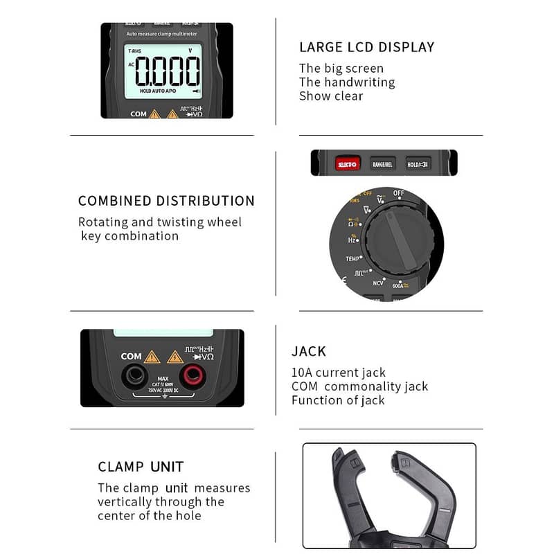 Product details of WINAPEX 8203 6000 Counts Digital Clamp Meter AC/DC 2