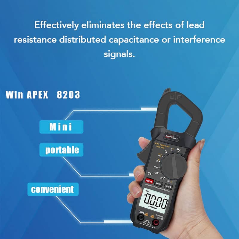 Product details of WINAPEX 8203 6000 Counts Digital Clamp Meter AC/DC 3