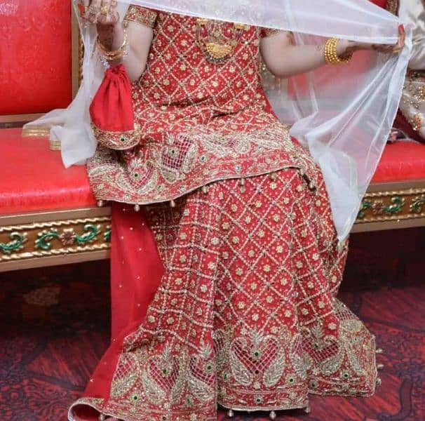 Bridal Gown for Barat in Red color 1