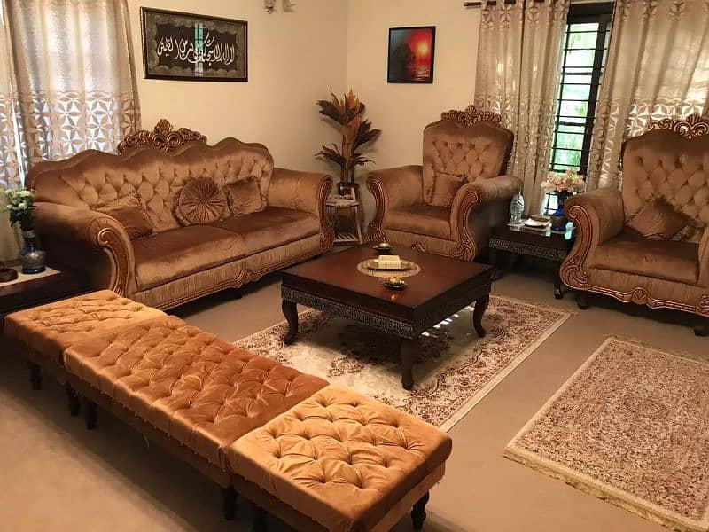 7 seater sofa set with ottomon 2