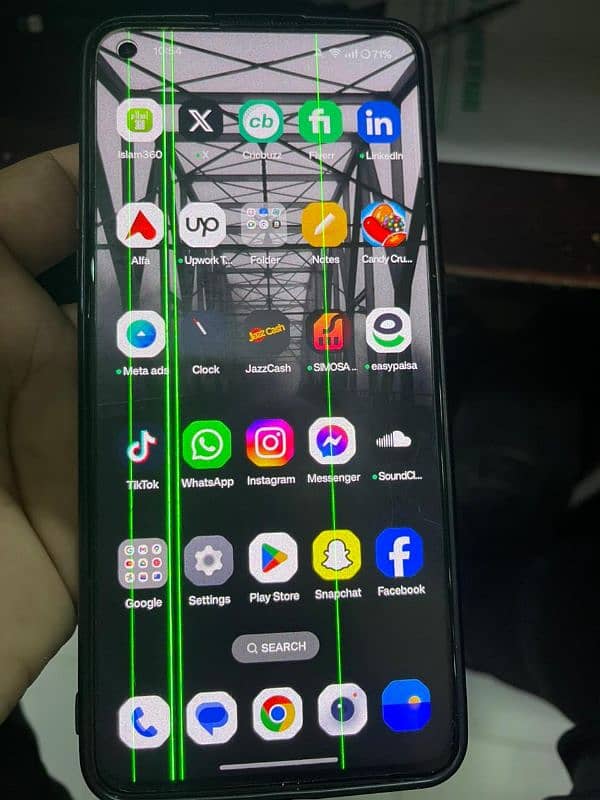 OnePlus 8T 8gb 128gb with 4 green lines 1