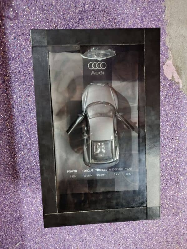 Audi r8 diecast model with Showcase box have Light 1