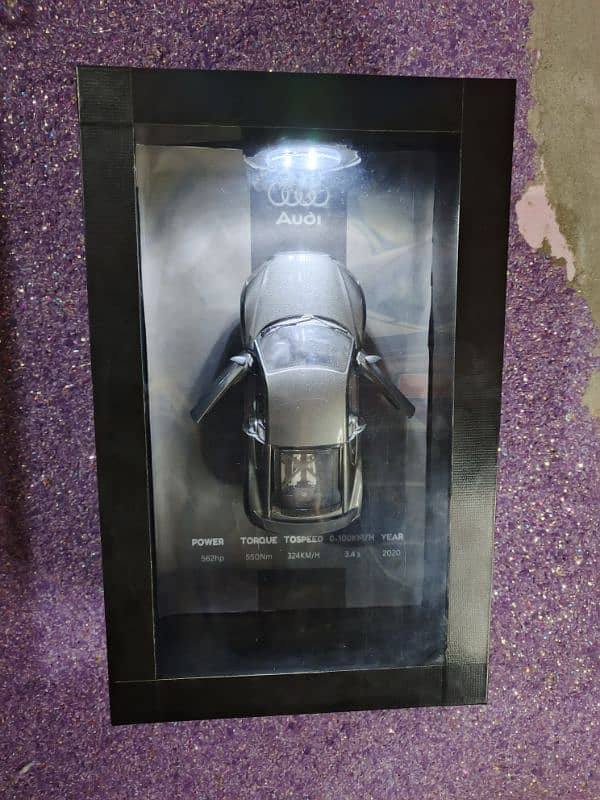 Audi r8 diecast model with Showcase box have Light 2