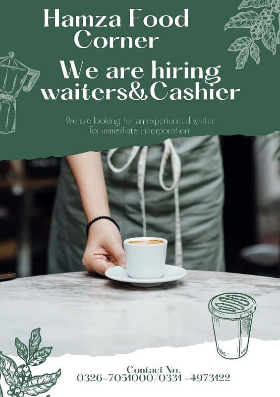 Required waiter for Food Corner 0