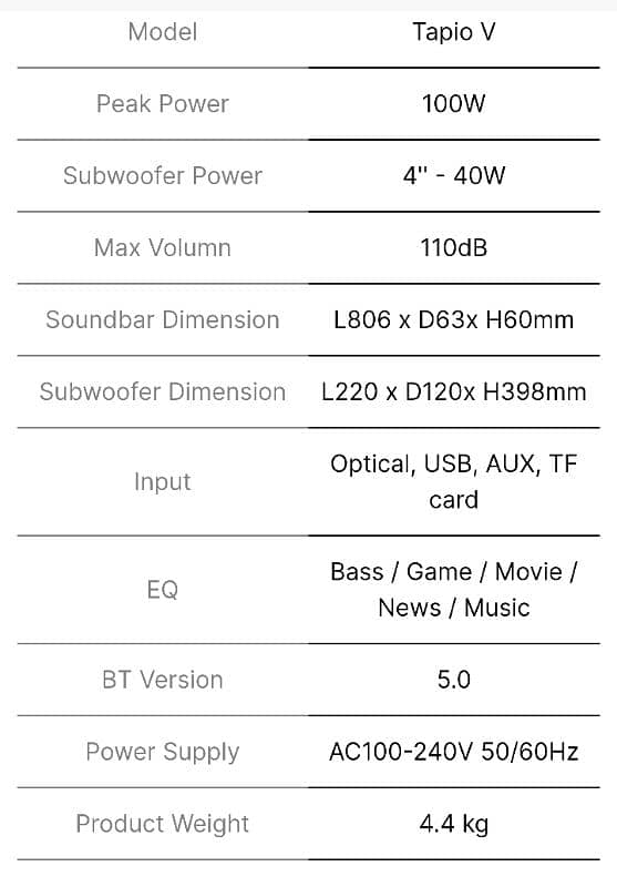 Bomaker Tapio V 3D Soundbar with Woofer 5