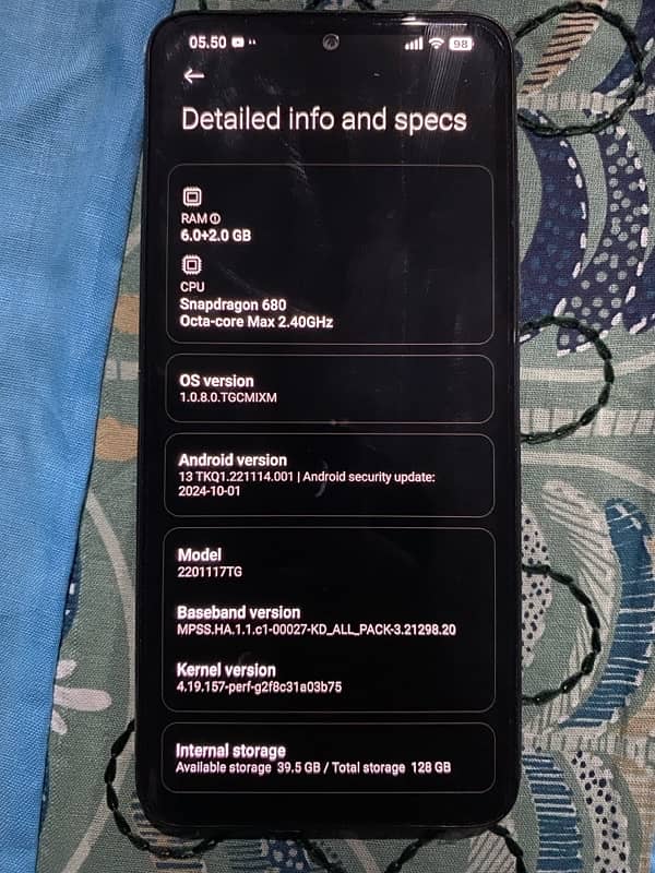 redmi note 11 6GB/128Gb with box and original charger 2