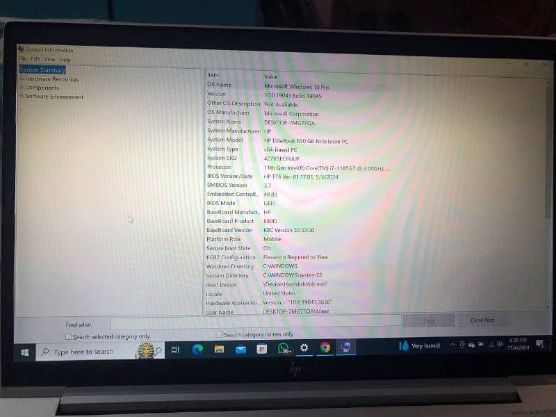 HP Elitebook 830 G8 Notebook PC Core i7 11 generation 8