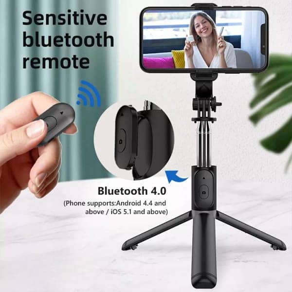 R1s Latest Bluetooth Selfie Sticks with Remote and Selfie Light 1