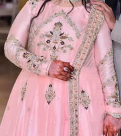 Pink Peach Walima Bridal Maxi 60 Inch. Front Flayer