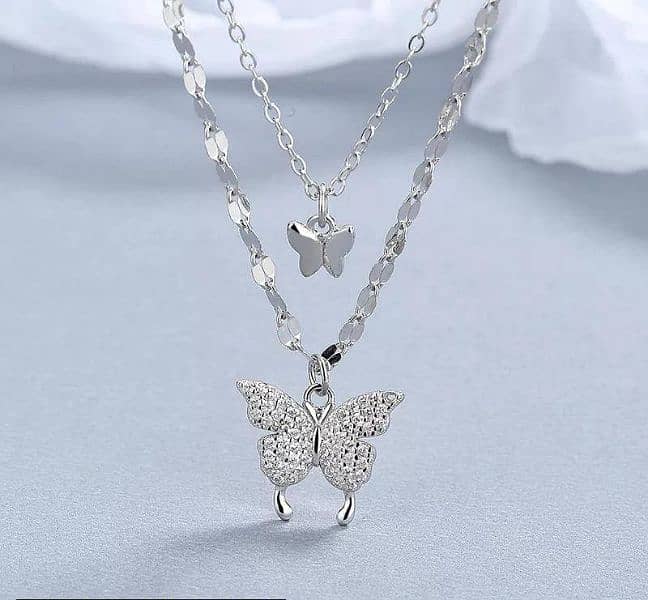 Double Layered Butterfly Necklace • 0