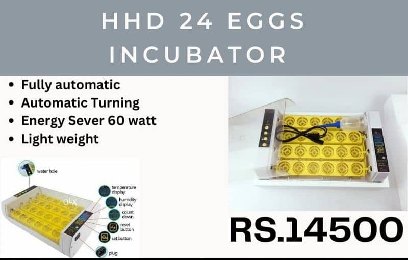 Imported automatic incubators available 8,18,24,26,36,56,64,70 eggs 1