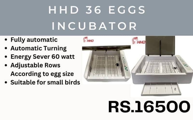 Imported eggs incubators available in 8, 18, 24, 36, 56, 64 & 70 eggs 2