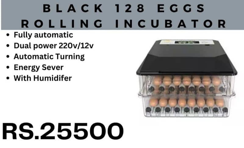 Imported eggs incubators available in 8, 18, 24, 36, 56, 64 & 70 eggs 16