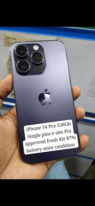 iPhone 14 Pro 256Gb Pta Approved Single plus e sim 0