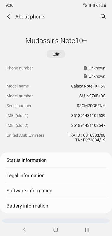 Samsung Note 10 Plus 5 G 9