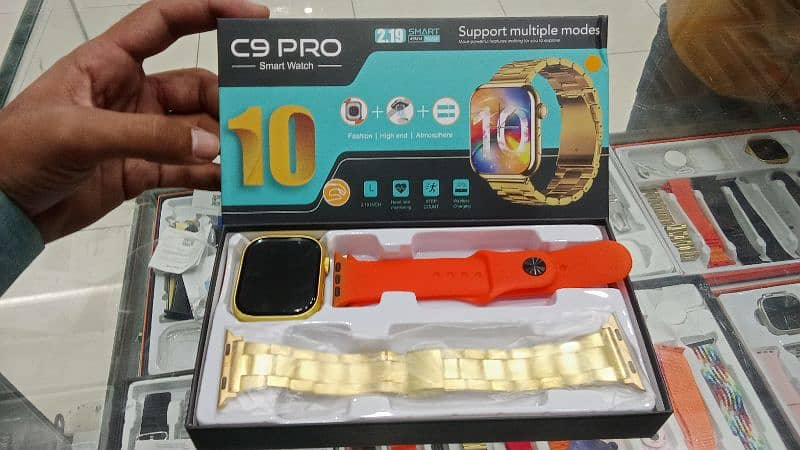 C9 Pro Ultra Series 10 Smart watch Gold AMOLED Display 1