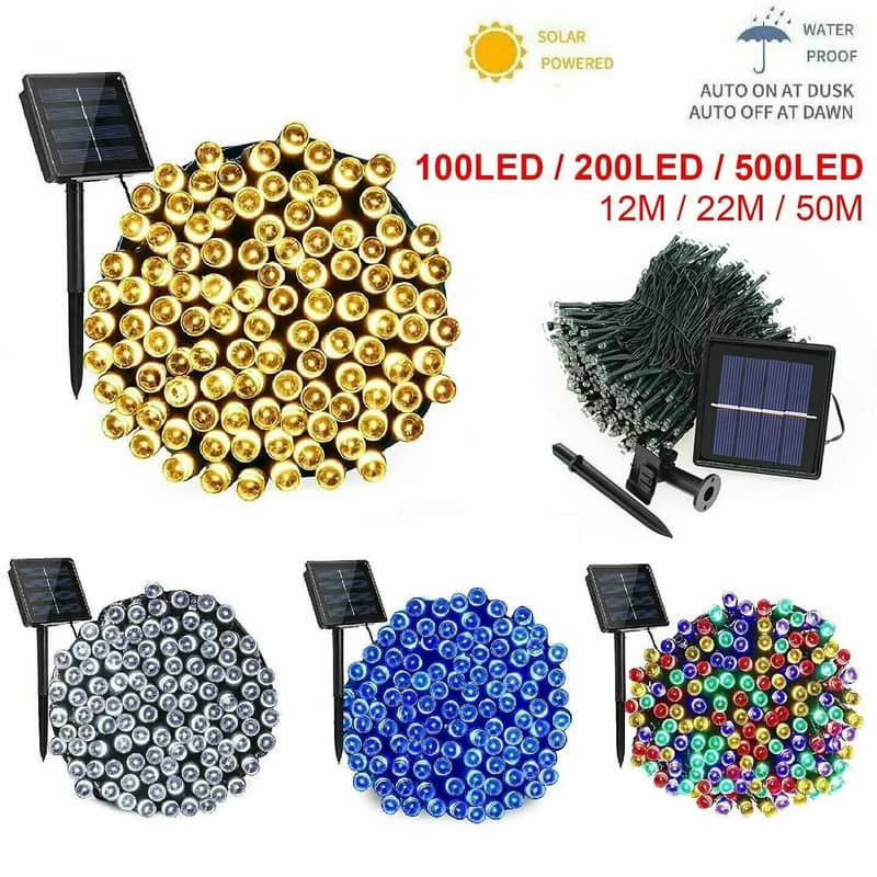 Solar Powered LED Fairy Lights Waterproof With 8 Modes String Lights 0