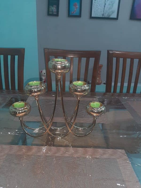 wooden dinning table with 6 chairs for sale table size is 42x78. 2