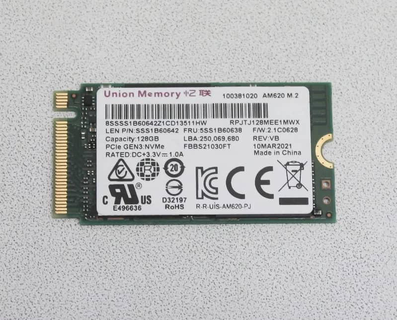 NEW Union Memory 128GB SSD Module, Gen3, Pcie 3.0 M2 2242 NVMe 0