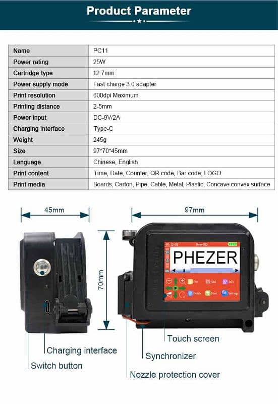 TIJ handheld inkjet printer/ expiry date industrial mini printer 1