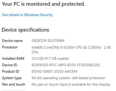 Dell i5 6th generation 256 SSD