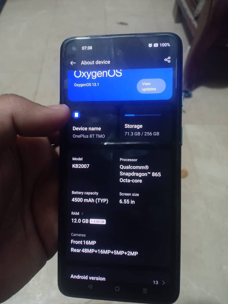 Oneplus 8t (Non Pta)  Ram12GB+4GB/256GB 9