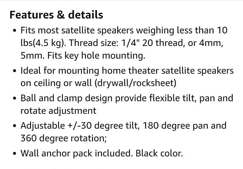 Speaker Wall Ceiling Mount Bracket by VideoSecu 4