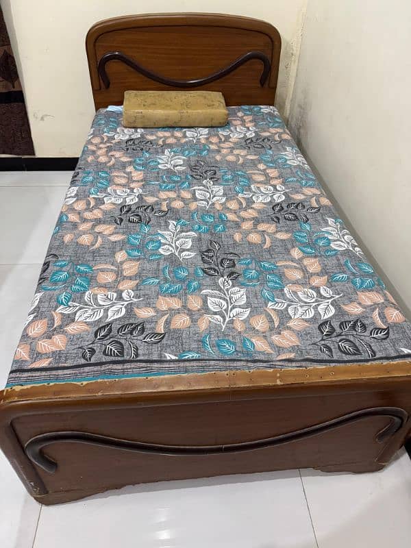 Full size two single wooden bed set 1