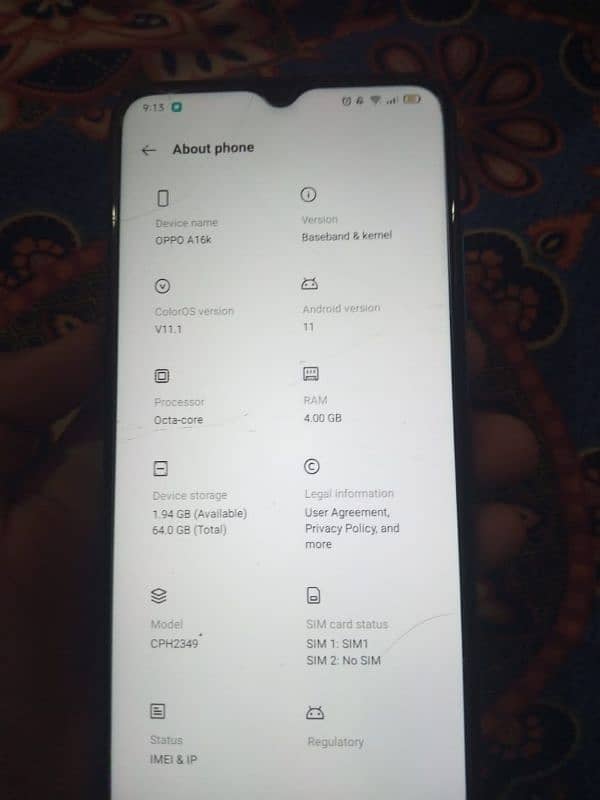 Oppo A16K for sale 4gb ram/64gb 0