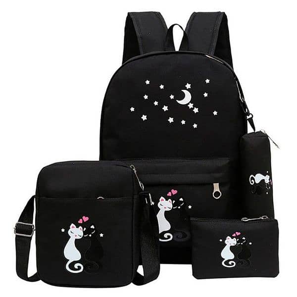 Girls canvas Backpack set 0